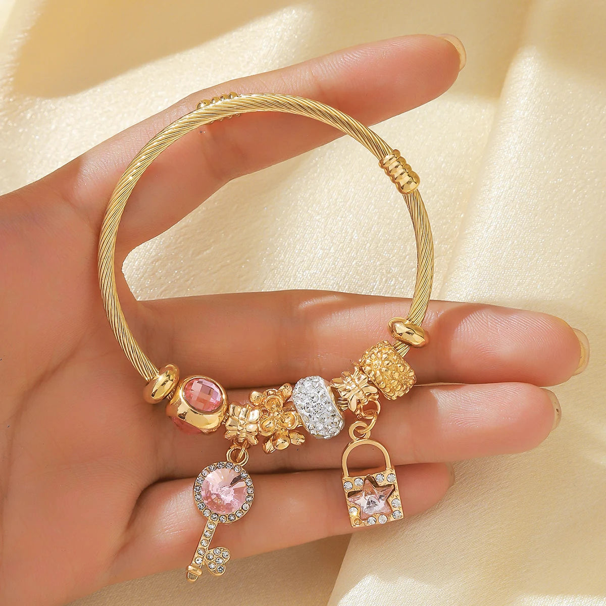 Gold bracelet with butterfly