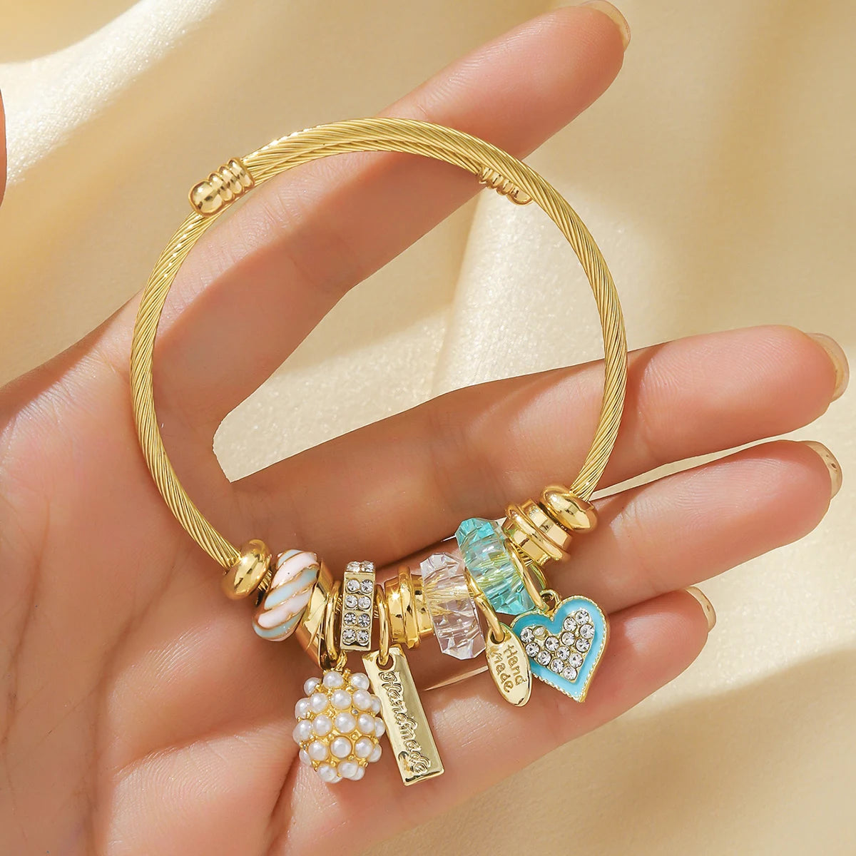 Gold bracelet with butterfly
