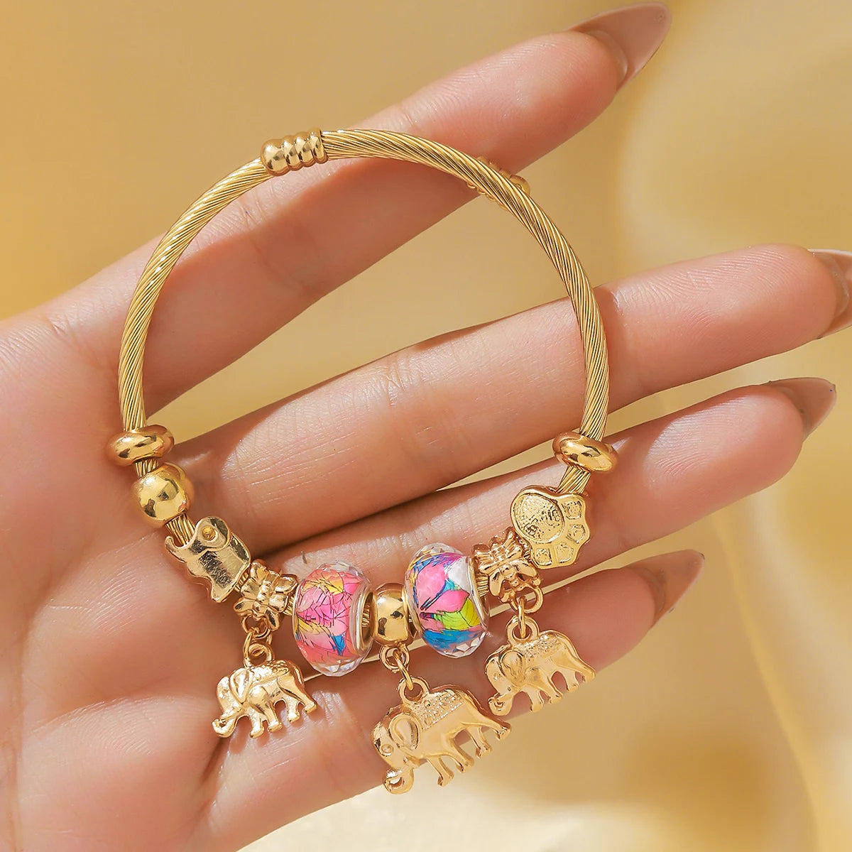 Gold bracelet with butterfly