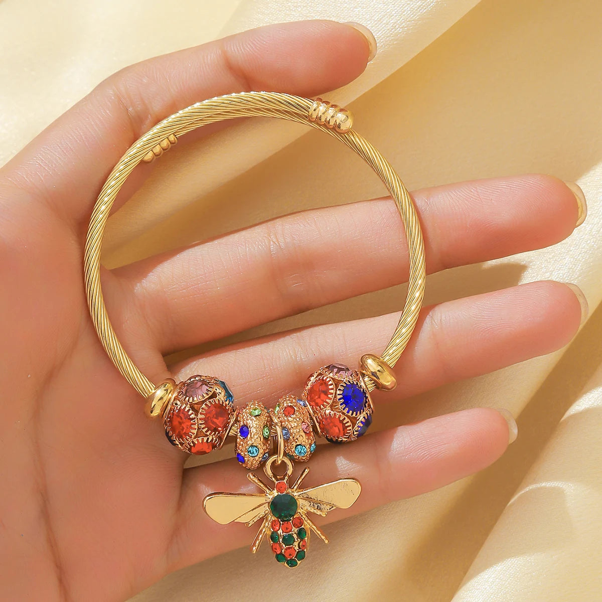 Gold bracelet with butterfly