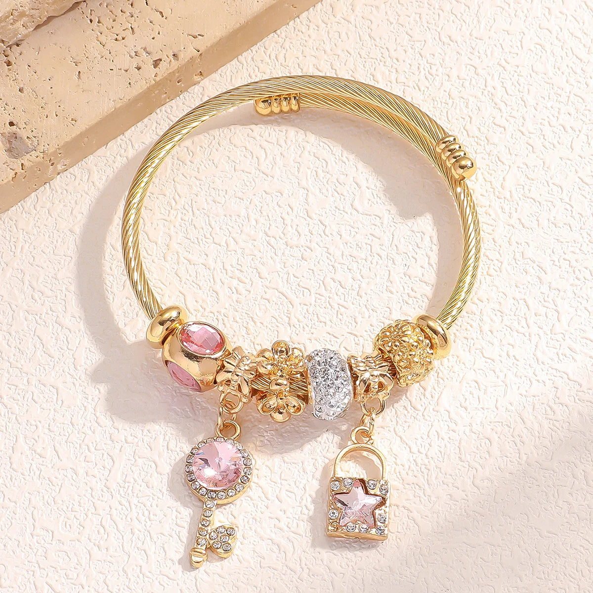 Gold bracelet with butterfly