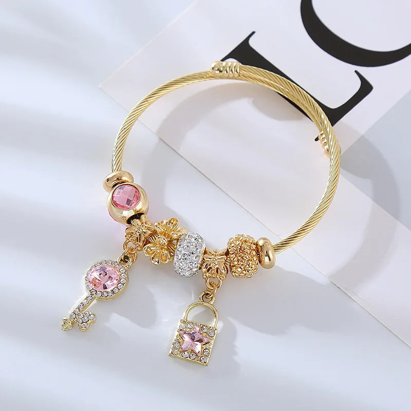 Gold bracelet with butterfly