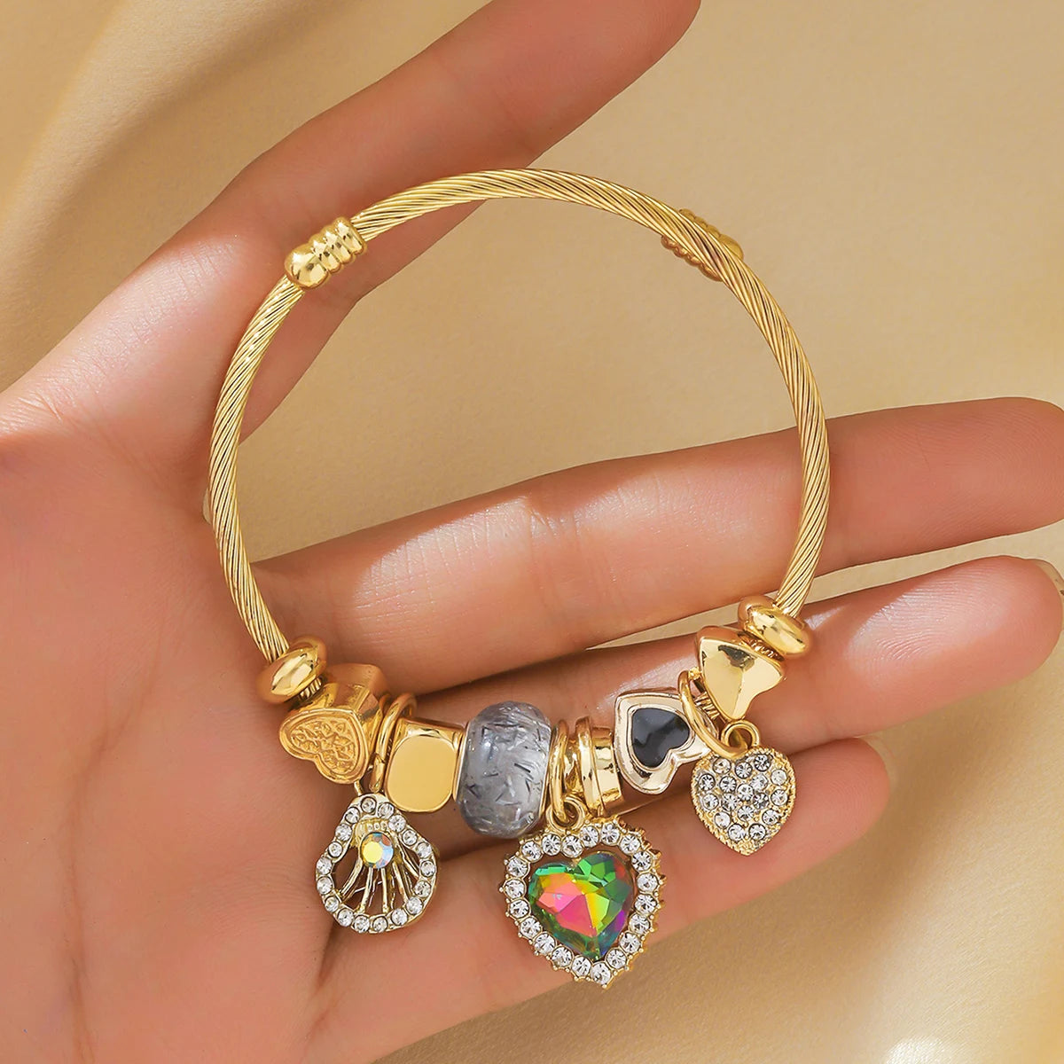 Gold bracelet with butterfly