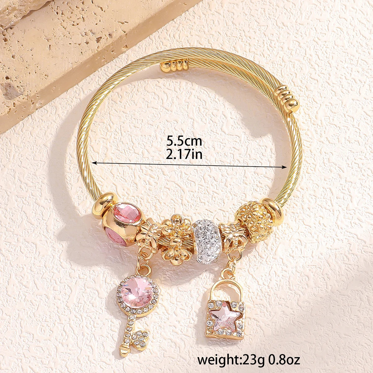 Gold bracelet with butterfly