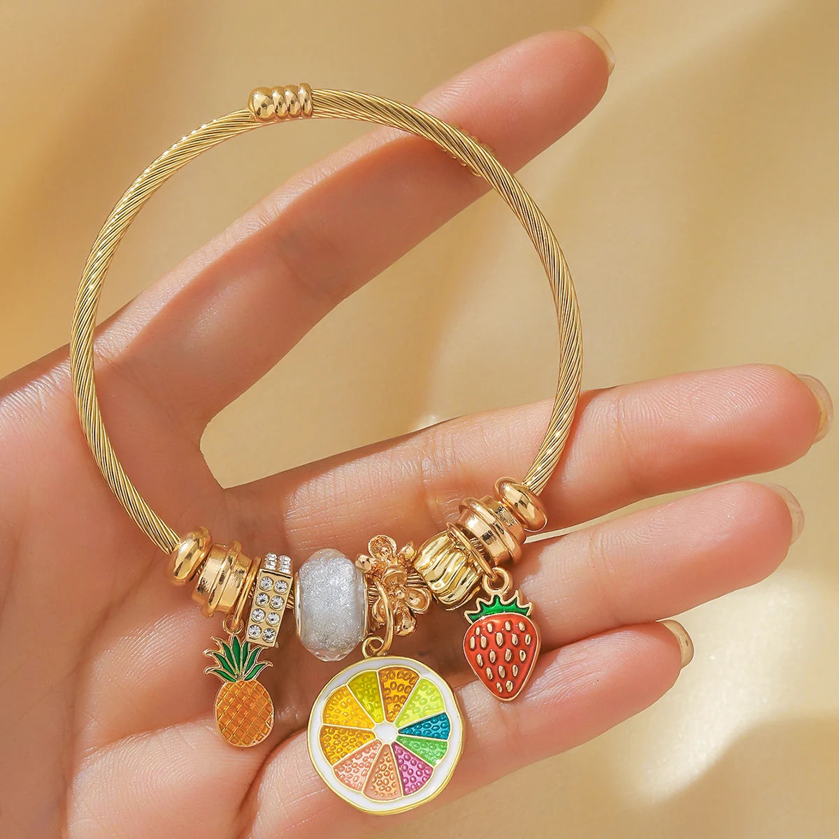 Gold bracelet with butterfly