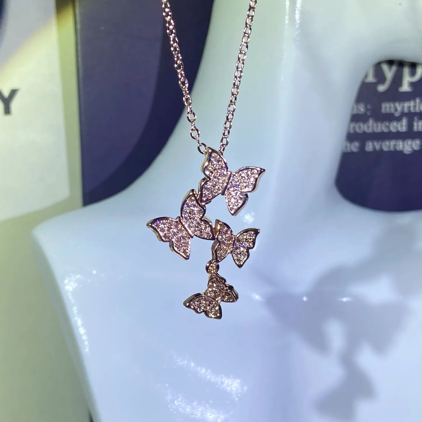 14k gold butterfly necklace