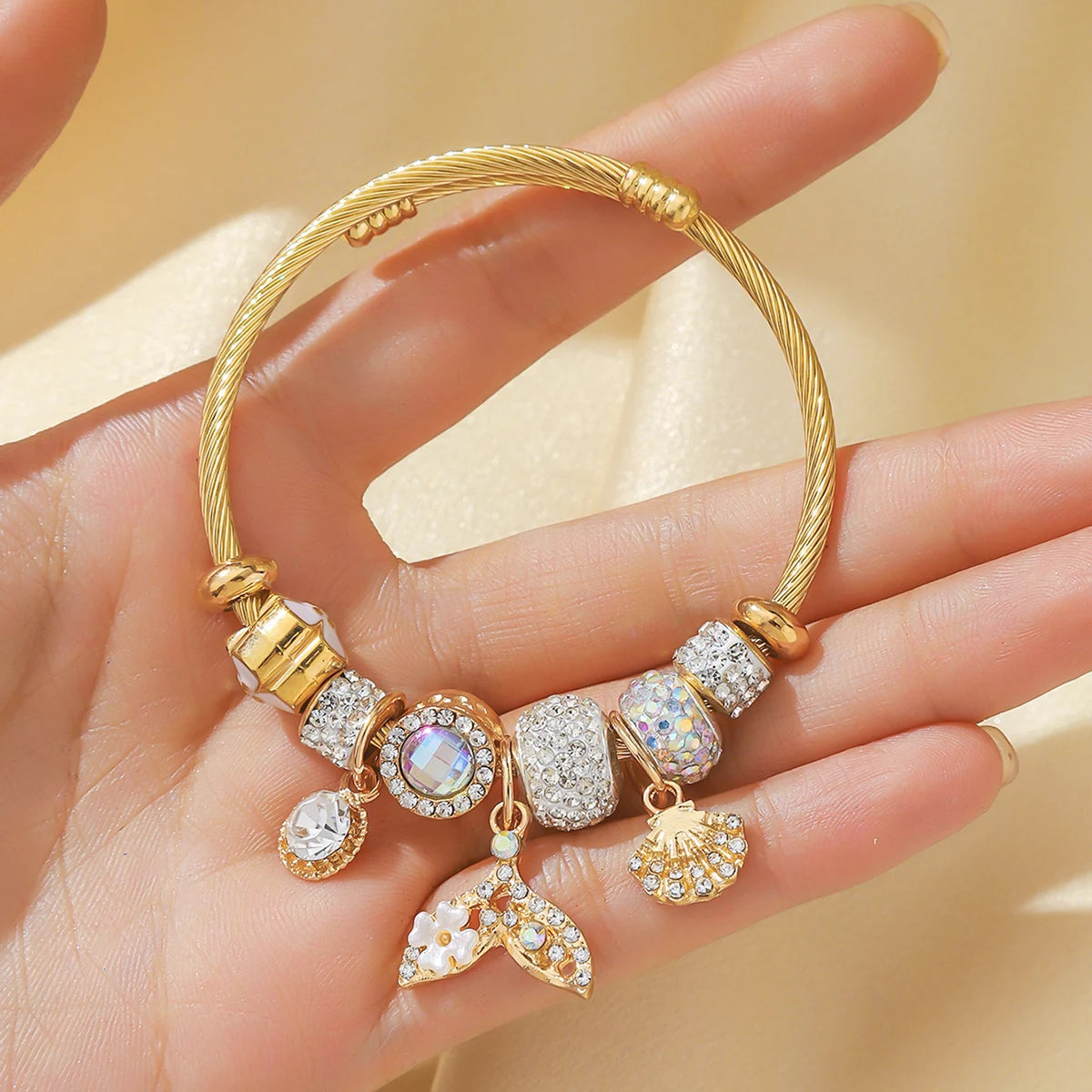 Gold bracelet with butterfly