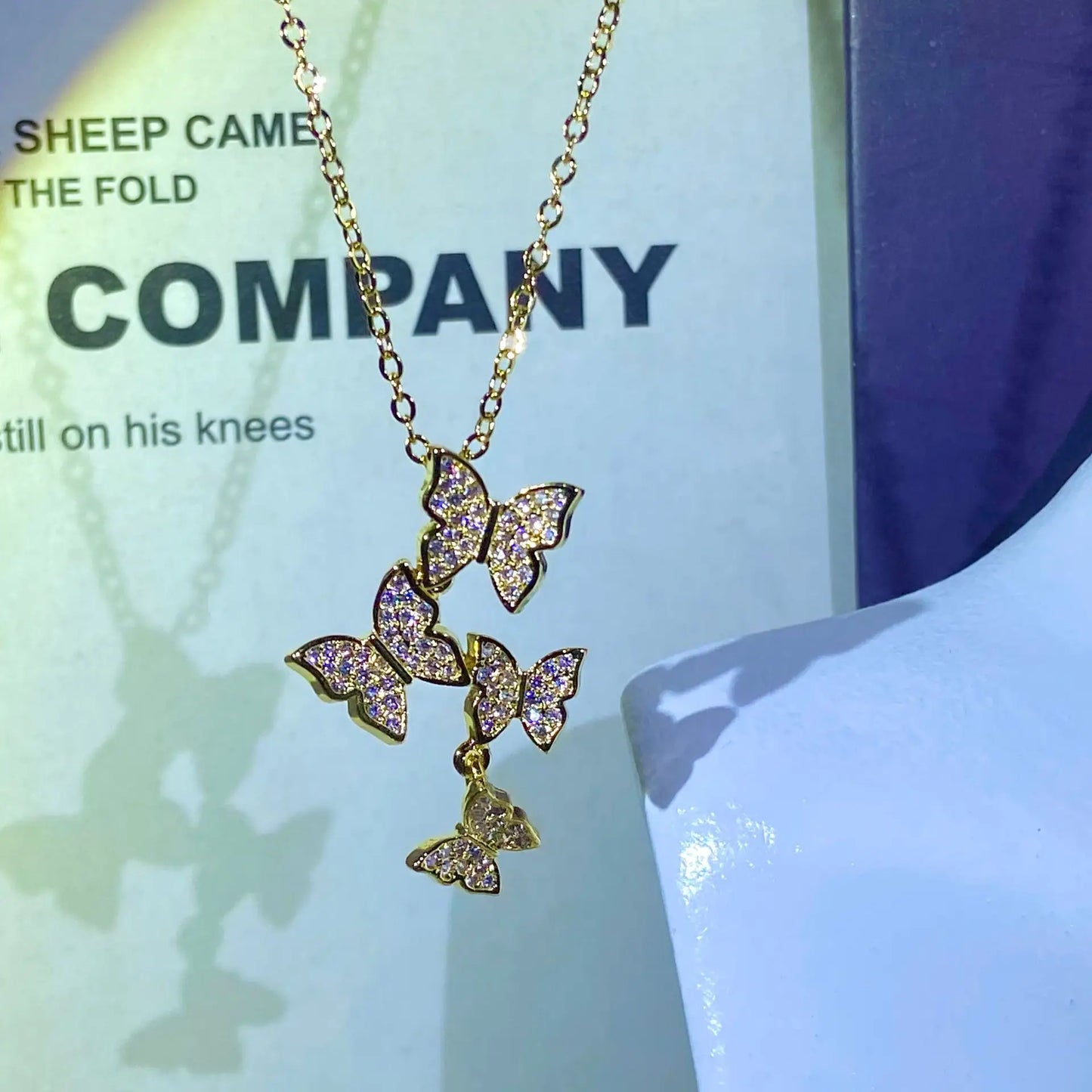 14k gold butterfly necklace