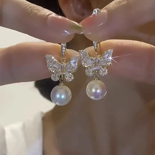 butterfly earrings gold