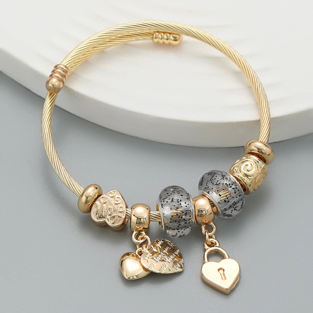Gold bracelet with butterfly