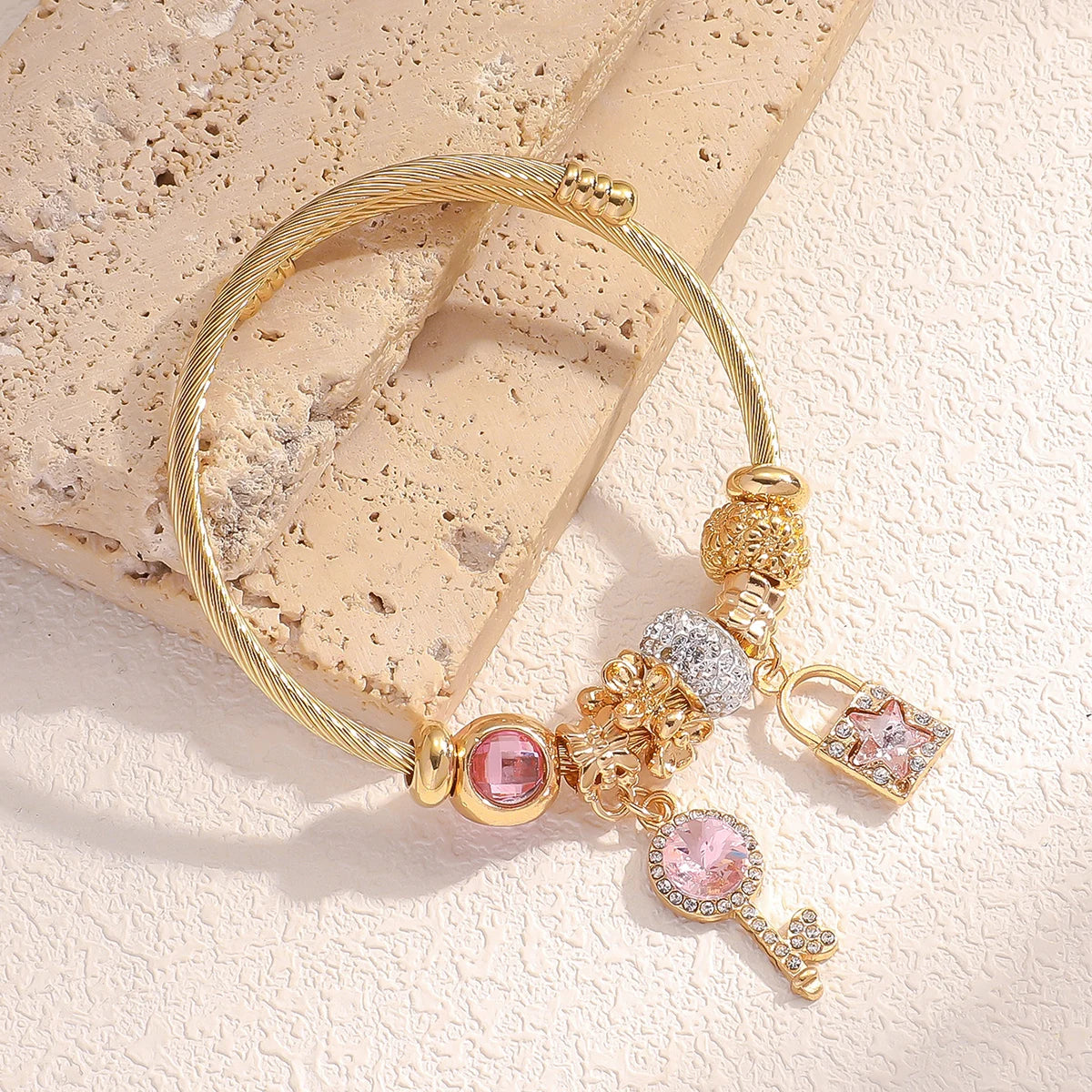 Gold bracelet with butterfly