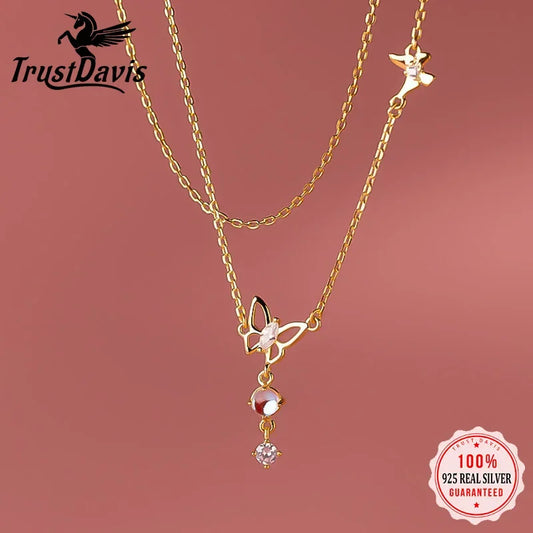 Butterfly necklace silver