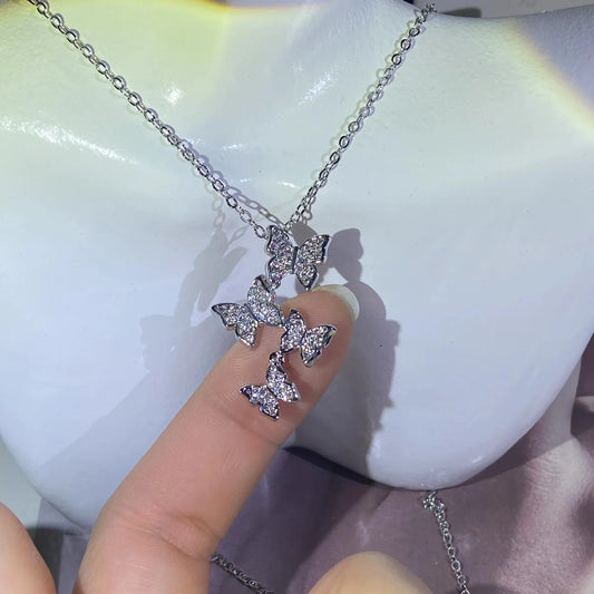 14k gold butterfly necklace